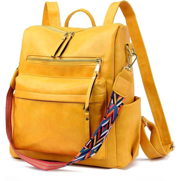 Women\'s Yellow Multipurpose Design Convertible Shoulder Bag
